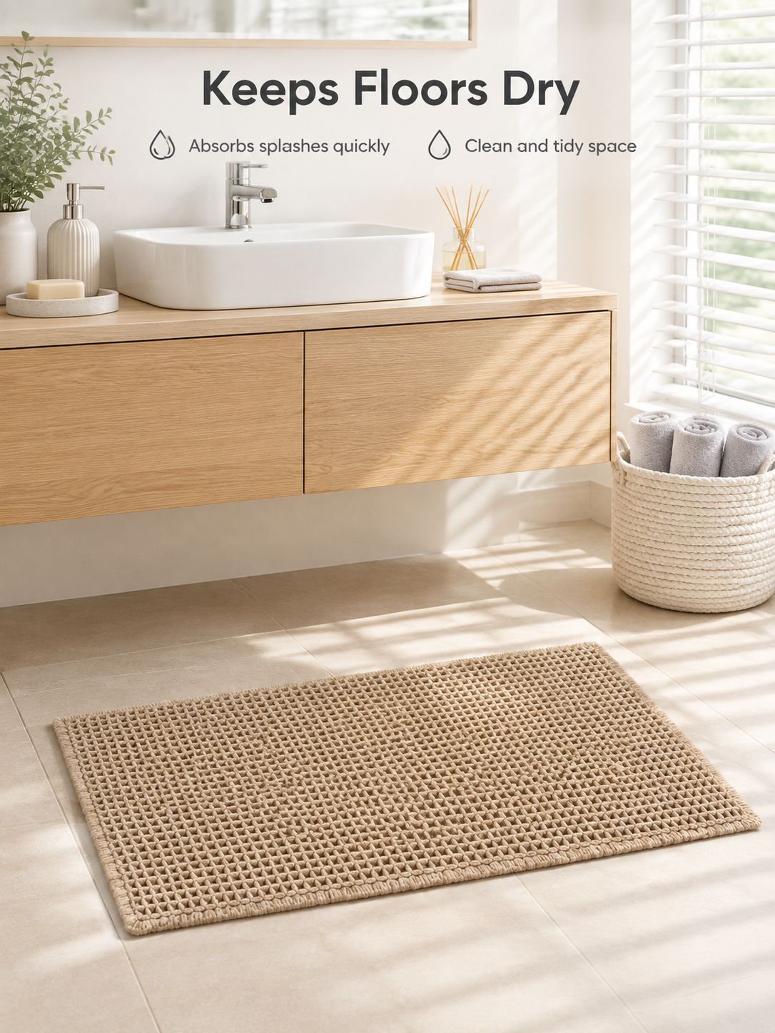 Huafu Ge bathroom floor mat anti slip, absorbent, quick drying