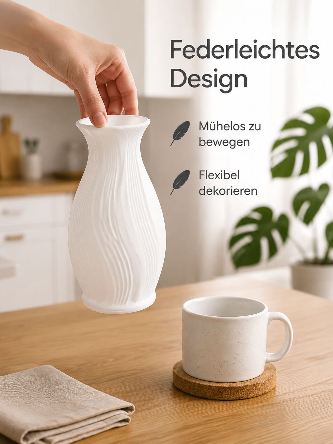 Verkaufsschlager Französische Kunststoffvase mit Farbverlauf Vintage-Kunstblumenvase
