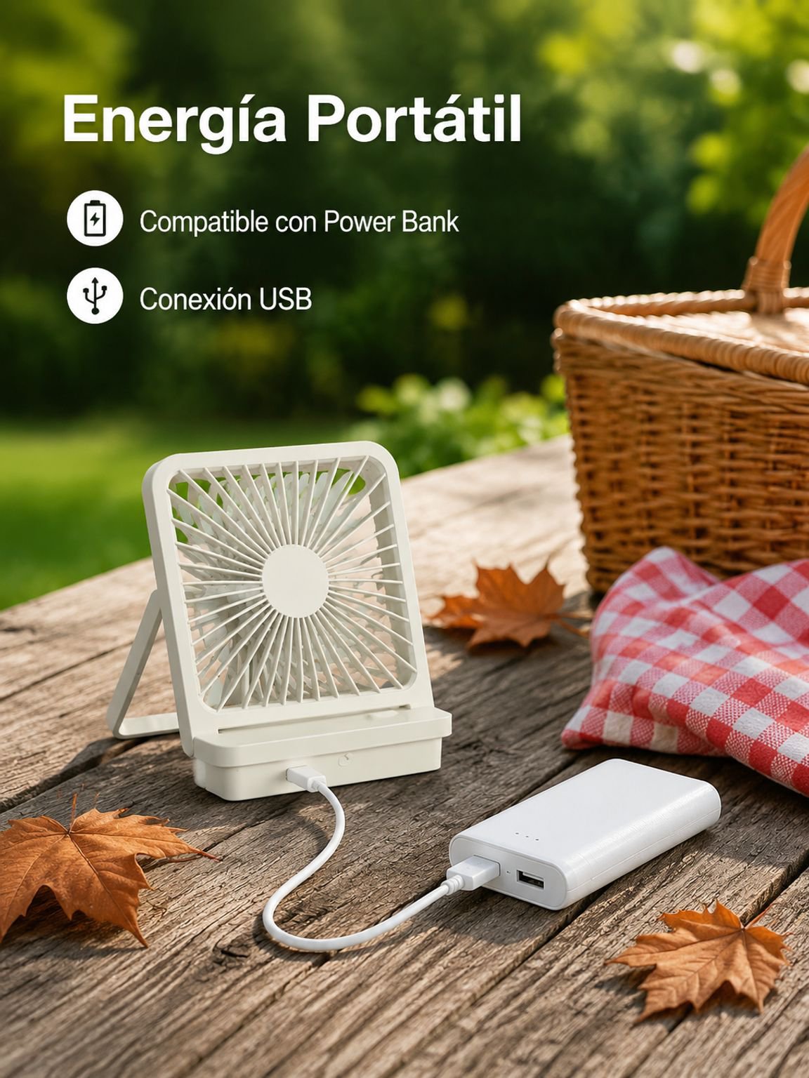 Mini ventilador de escritorio con diseño moderno