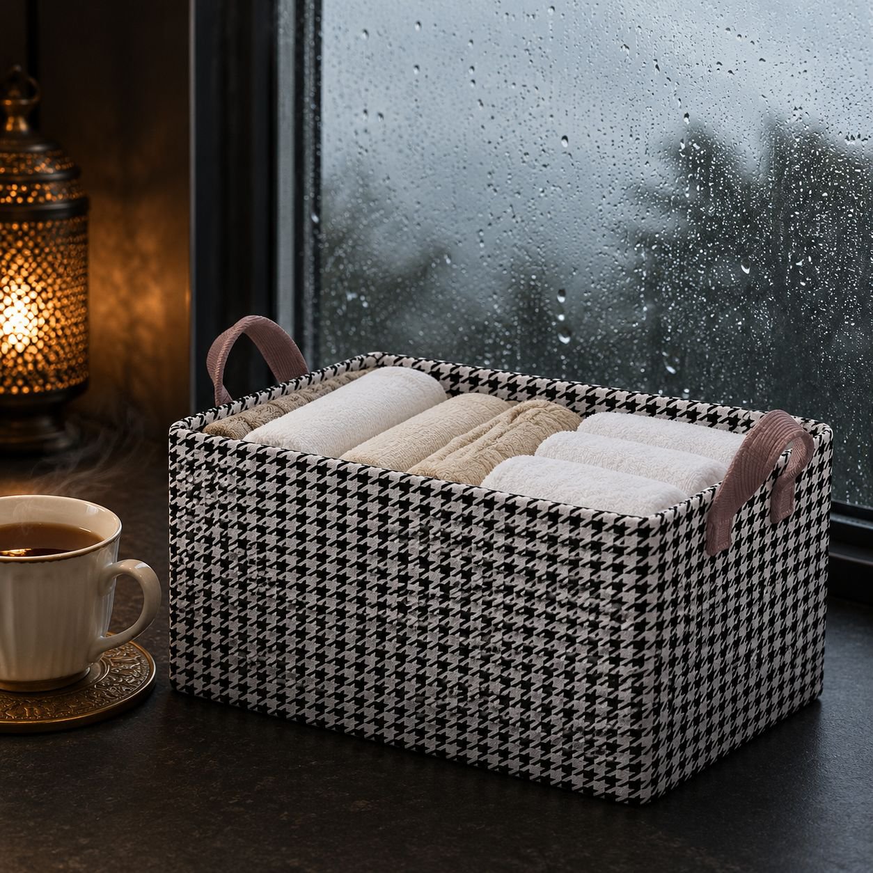 Steel frame clothes storage box for pants organization