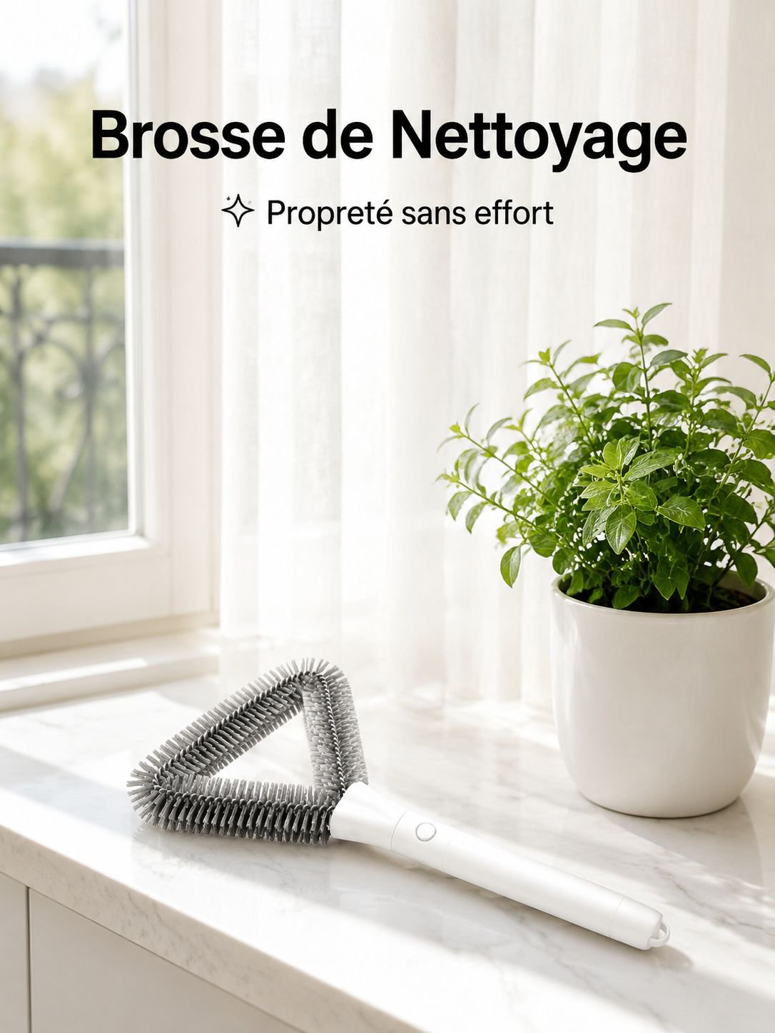 Brosse de nettoyage pour moustiquaire sans démontage