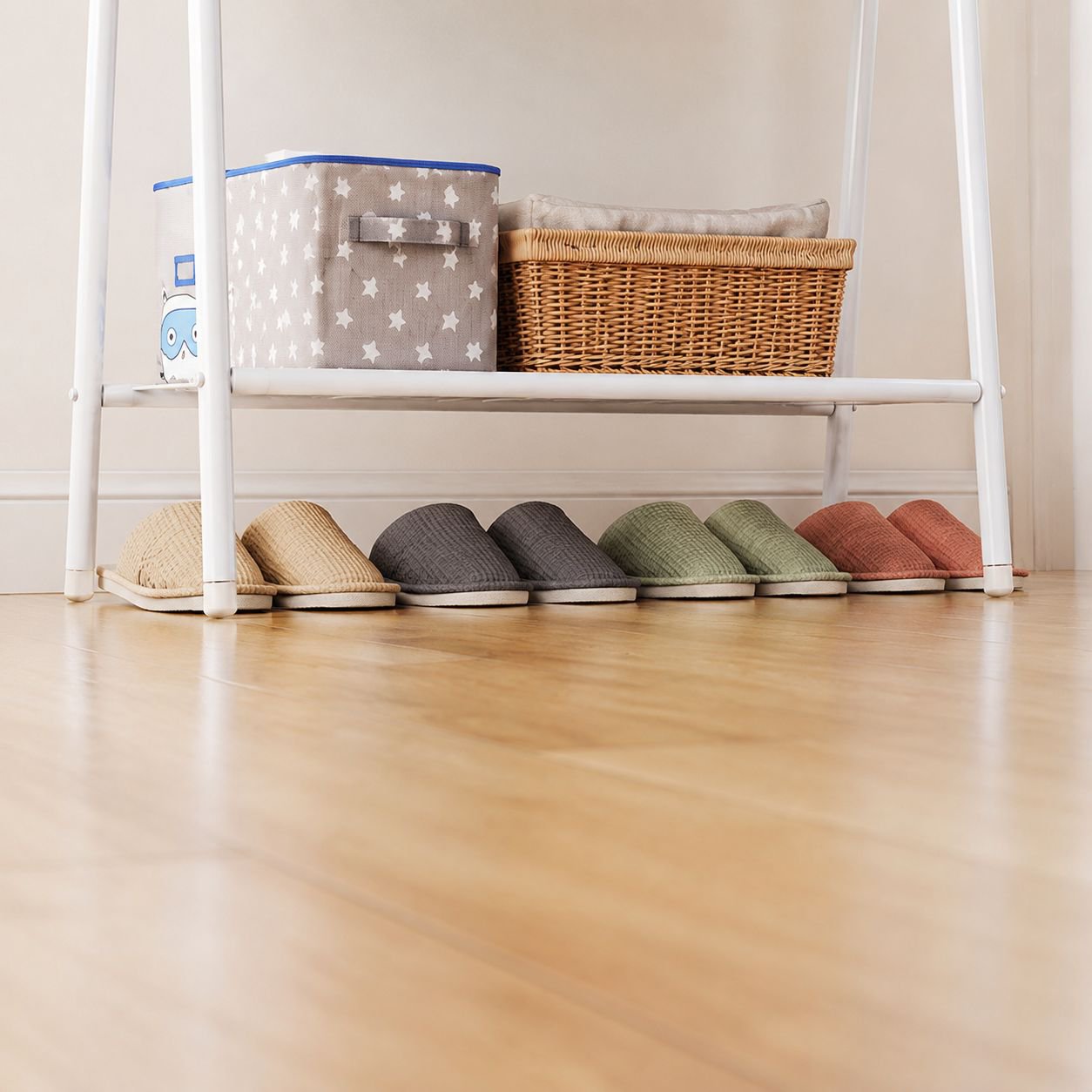 Space-saving multifunctional coat rack for bedroom