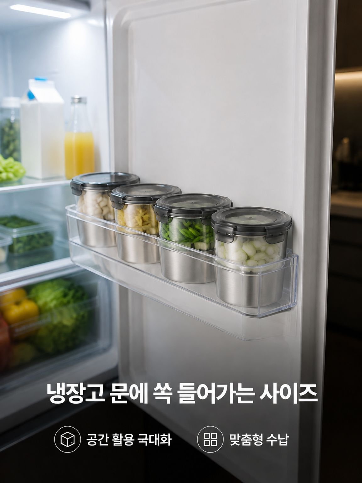 라운드 냉장고 음식 저장 용기