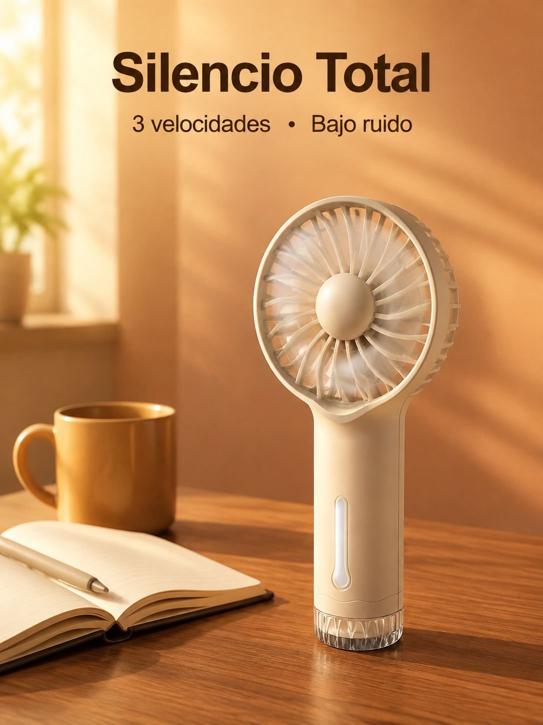 Ventilador de mano portátil mini, recargable, ideal para exteriores
