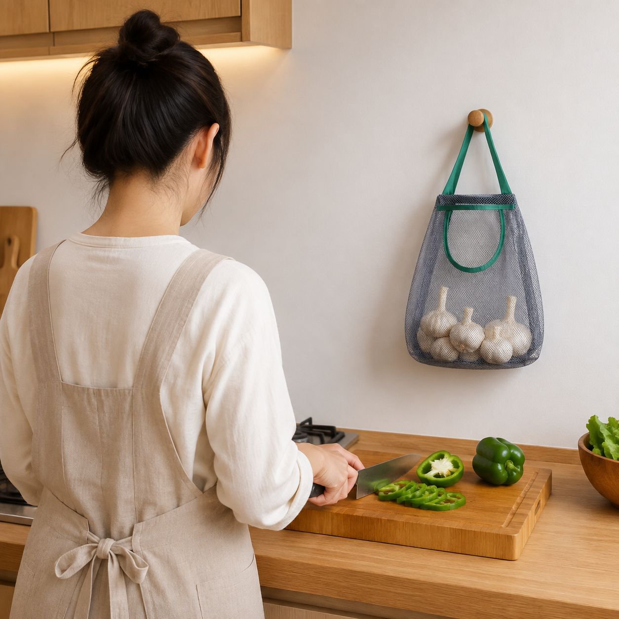 丈夫な素材の野菜保存バッグ