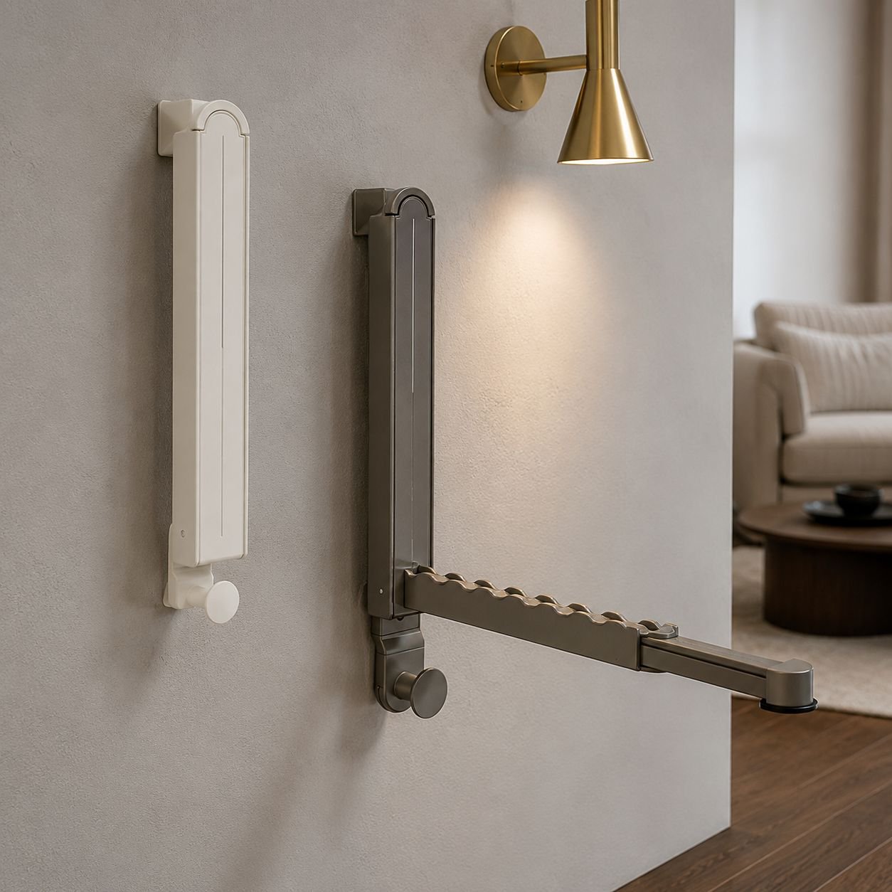 WallMounted Drying Rack Mute Clothes Rack No Hole To Fear The Sun AntiCorrosion And Rust Home Use
