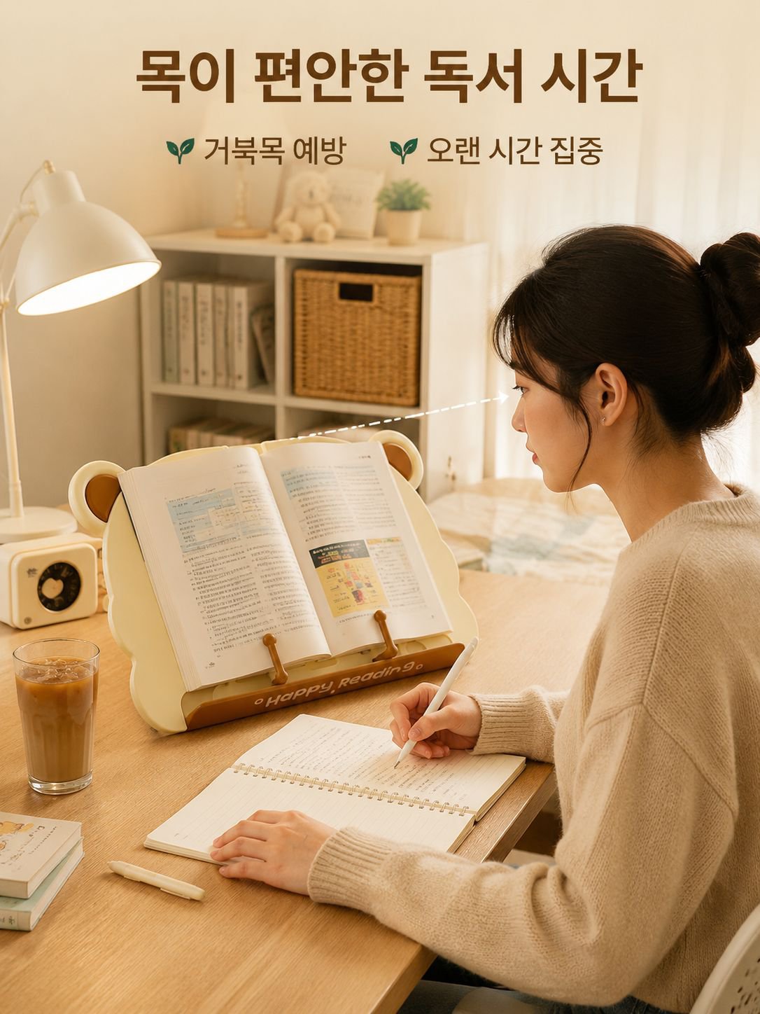 독서대 책상 독서대 학생 독서대 고정책 핸드폰 태블릿 수납대