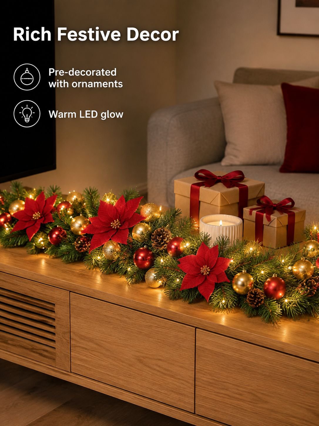 Christmas rattan decorations