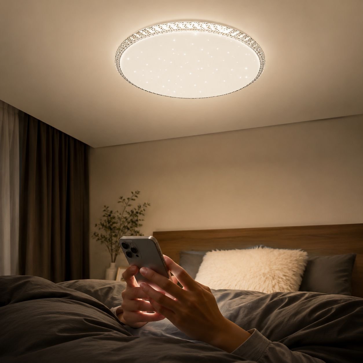 Lámpara de techo moderna y tres en uno para dormitorio, adecuada para sala de estar