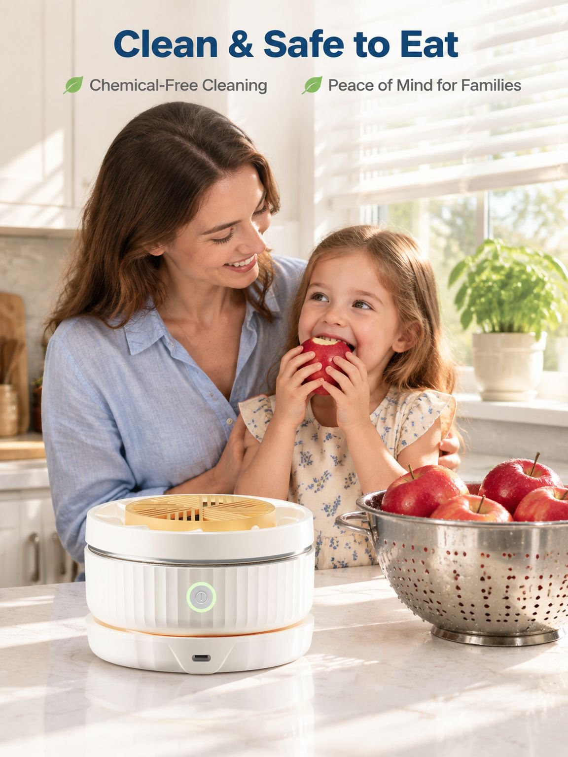 Food-grade wireless fruit and vegetable washer and sterilizer
