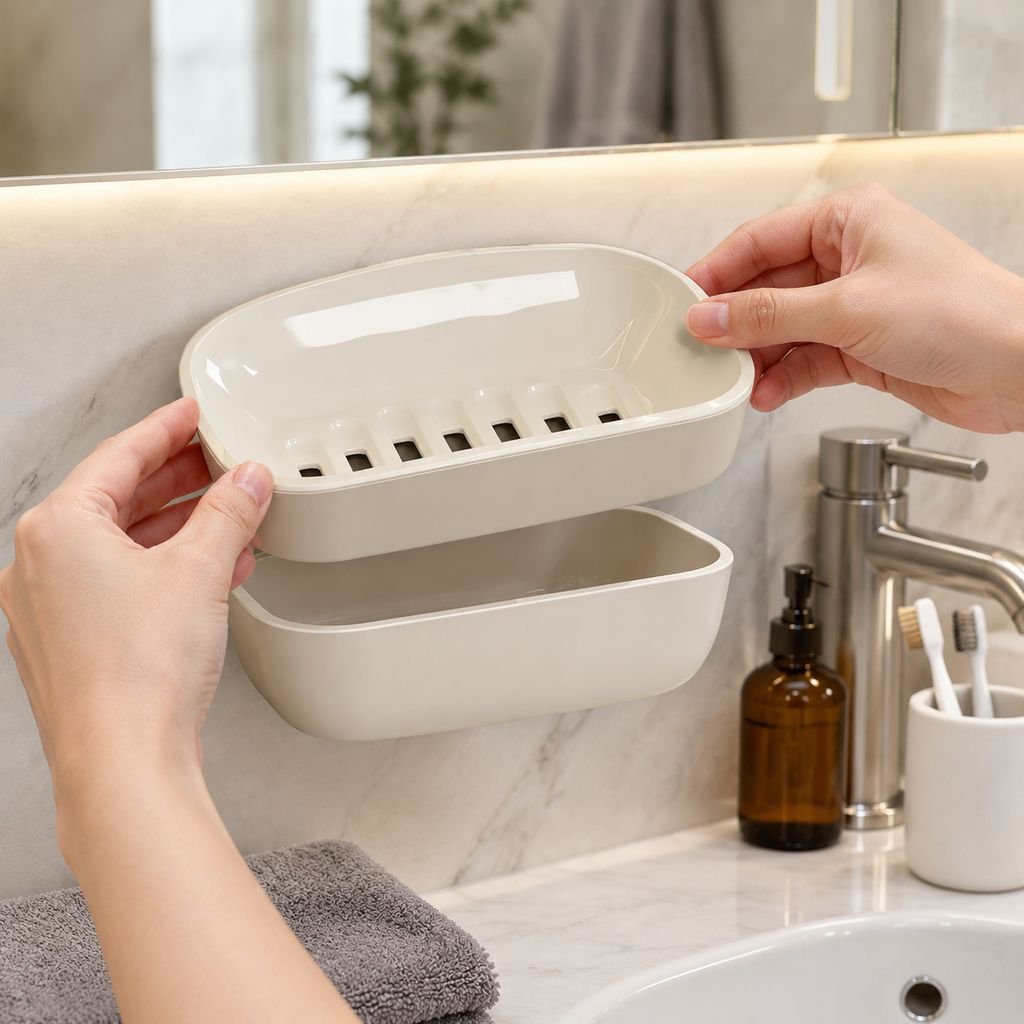 Soap Holder for Bathroom, Anti-slip Draining Design