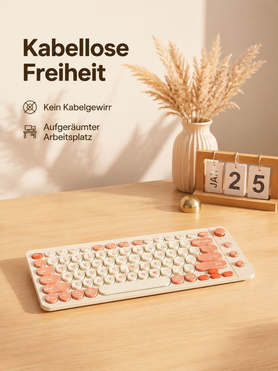 Kabellose Tastatur im klassischen Design