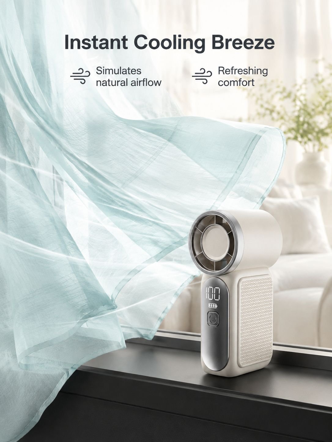 USB charging port on portable fan