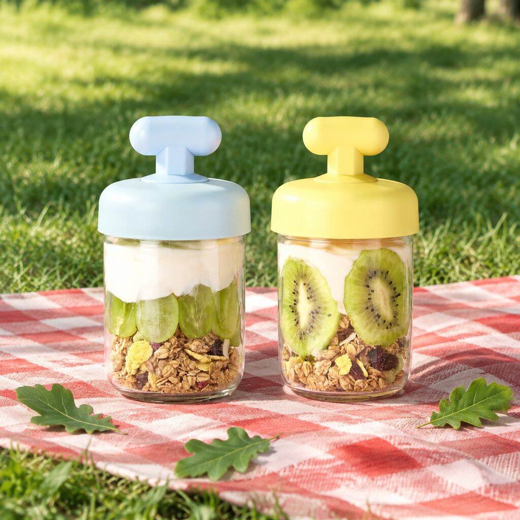 Eine minimalistische, transparente Frühstückstasse – für Frühstück und Snacks in einem.
