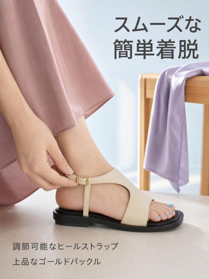 夏用カジュアルレディースメッシュフラットサンダル