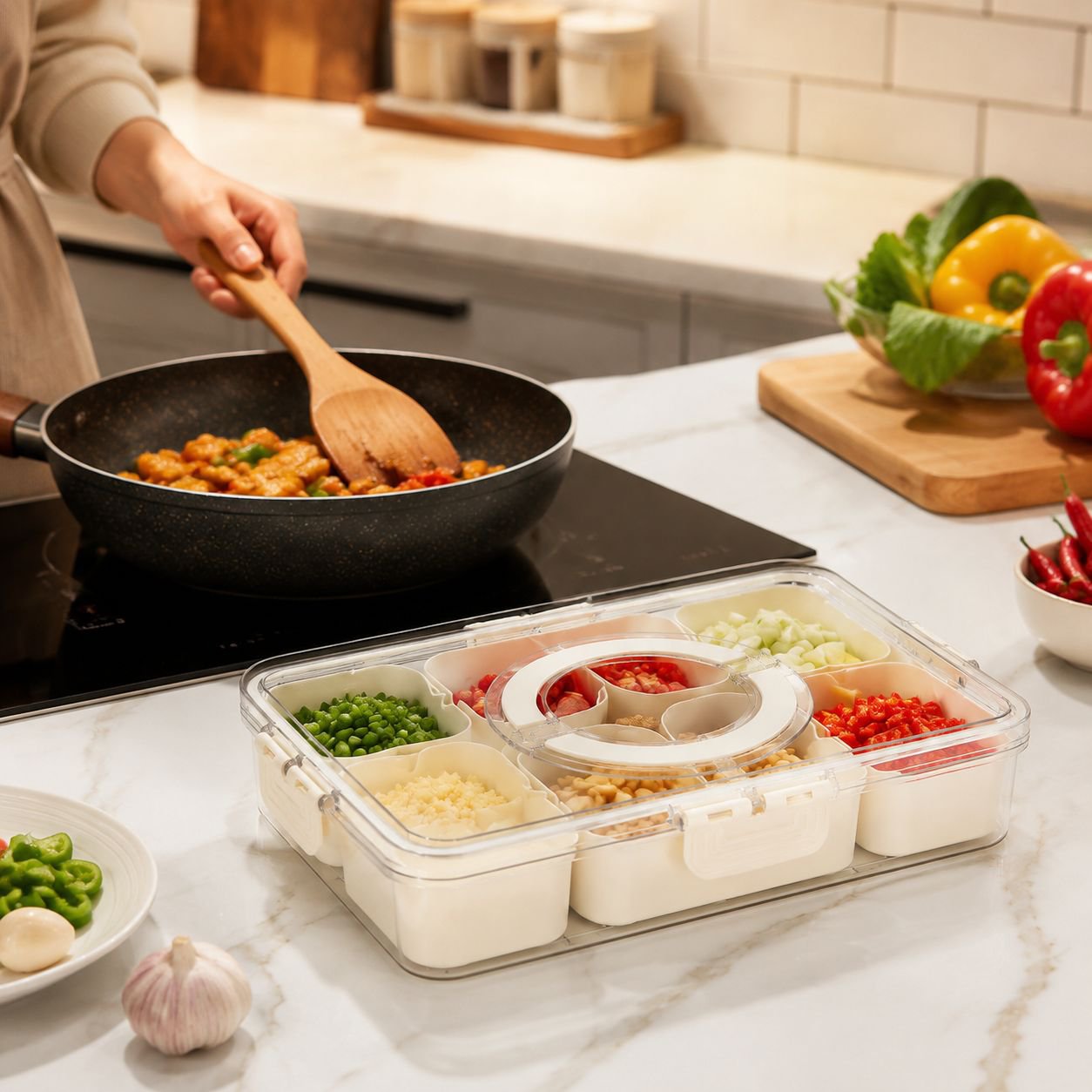 Transparent Freshness Portable Seasoning Box