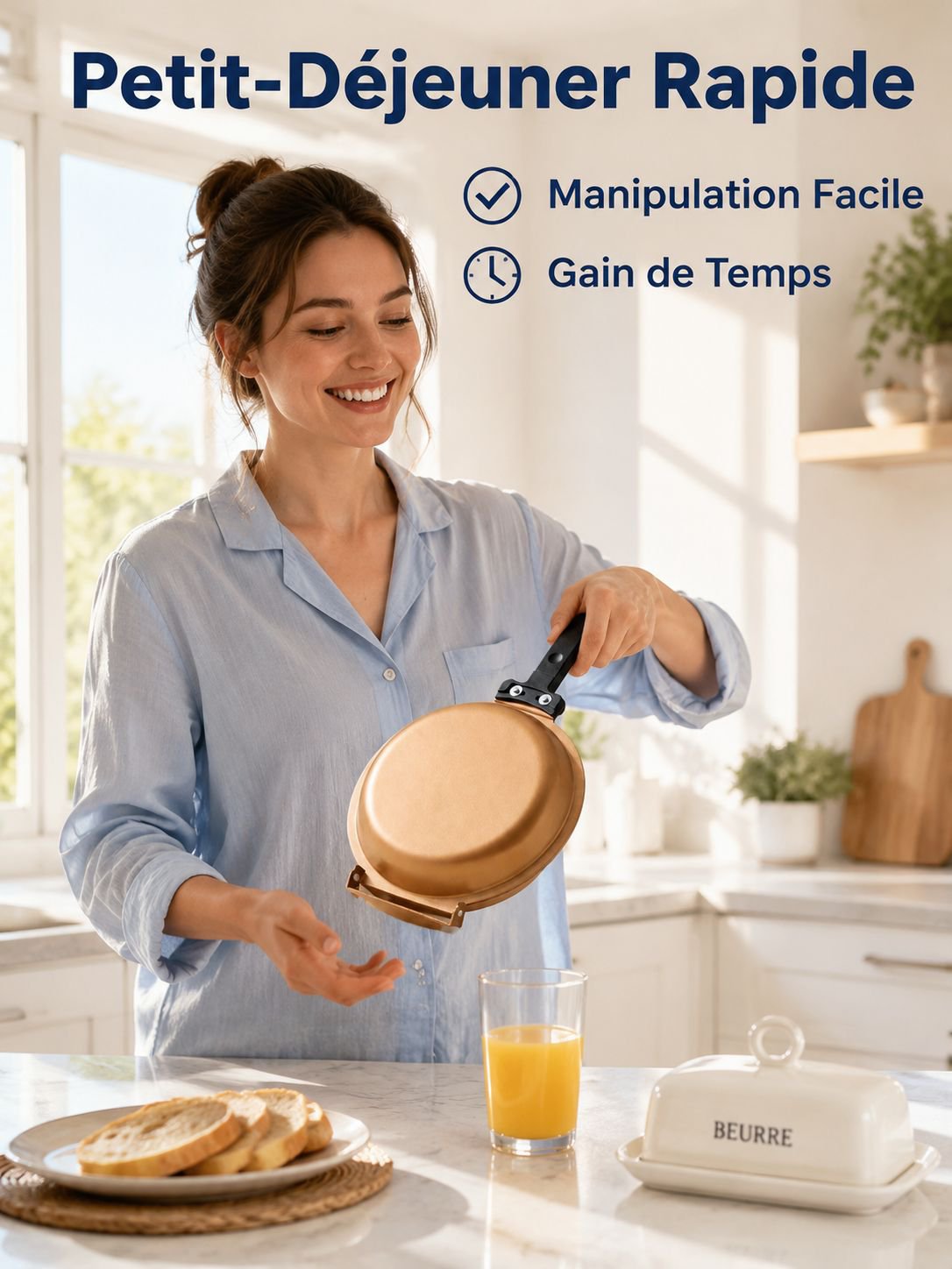 Poêle à petit-déjeuner double face