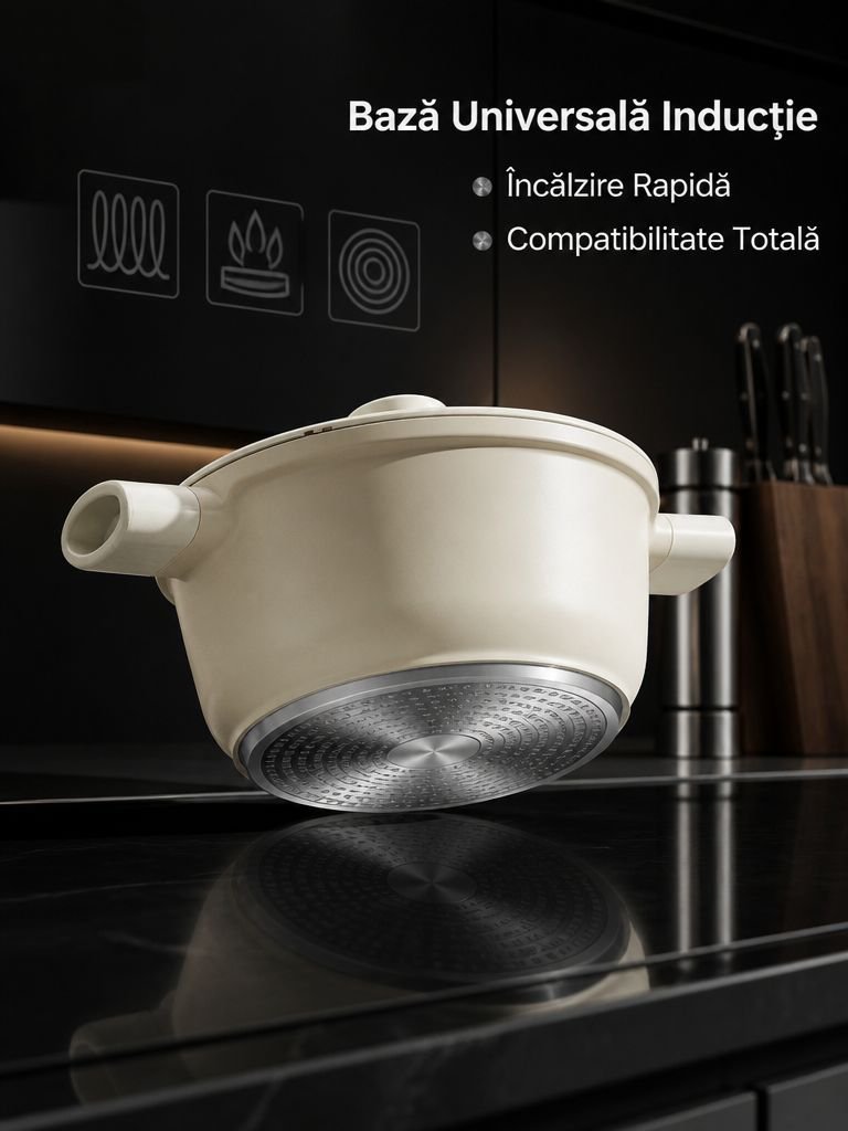 Oală pentru supă antiaderentă din piatră Maifan, pentru uz casnic