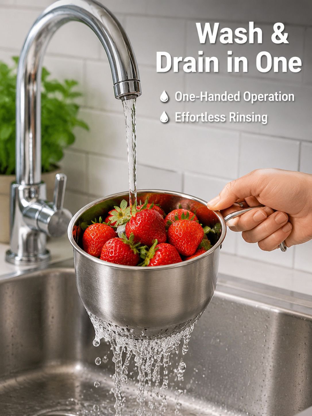 Stainless steel kitchen drain basket
