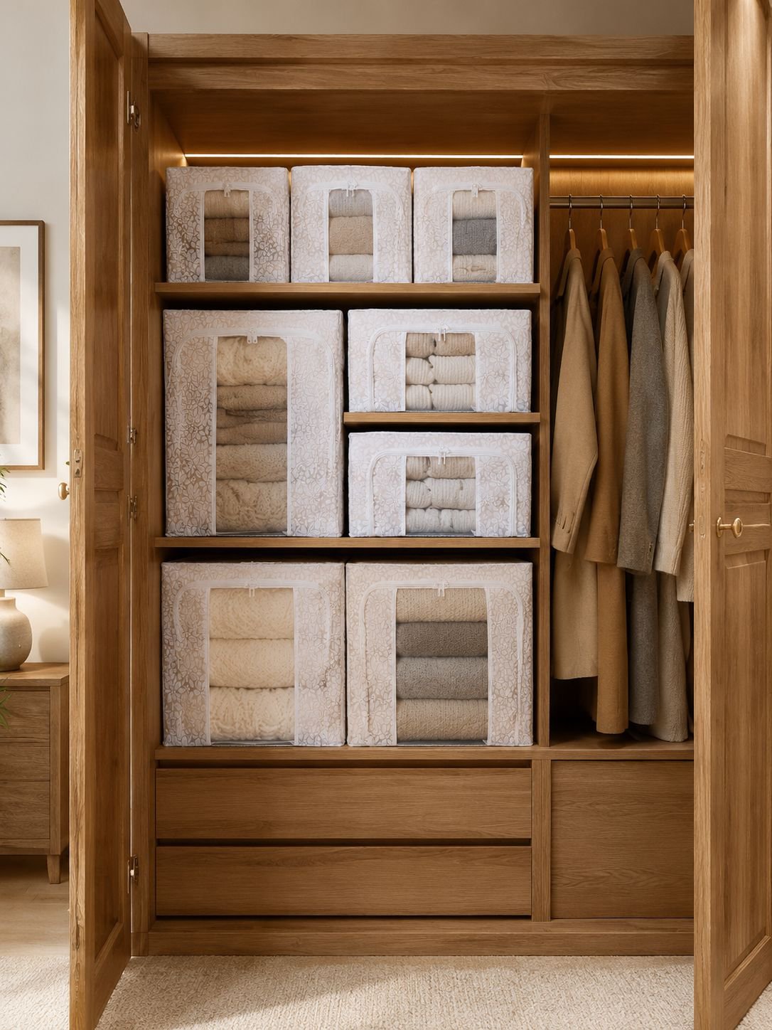 Multi-purpose translucent storage organizer with steel frame