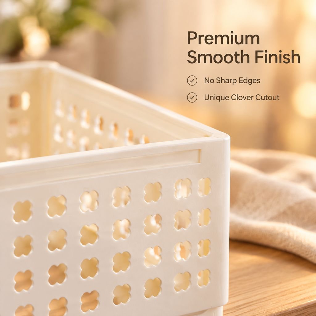 Foldable Desktop Plastic Storage Basket