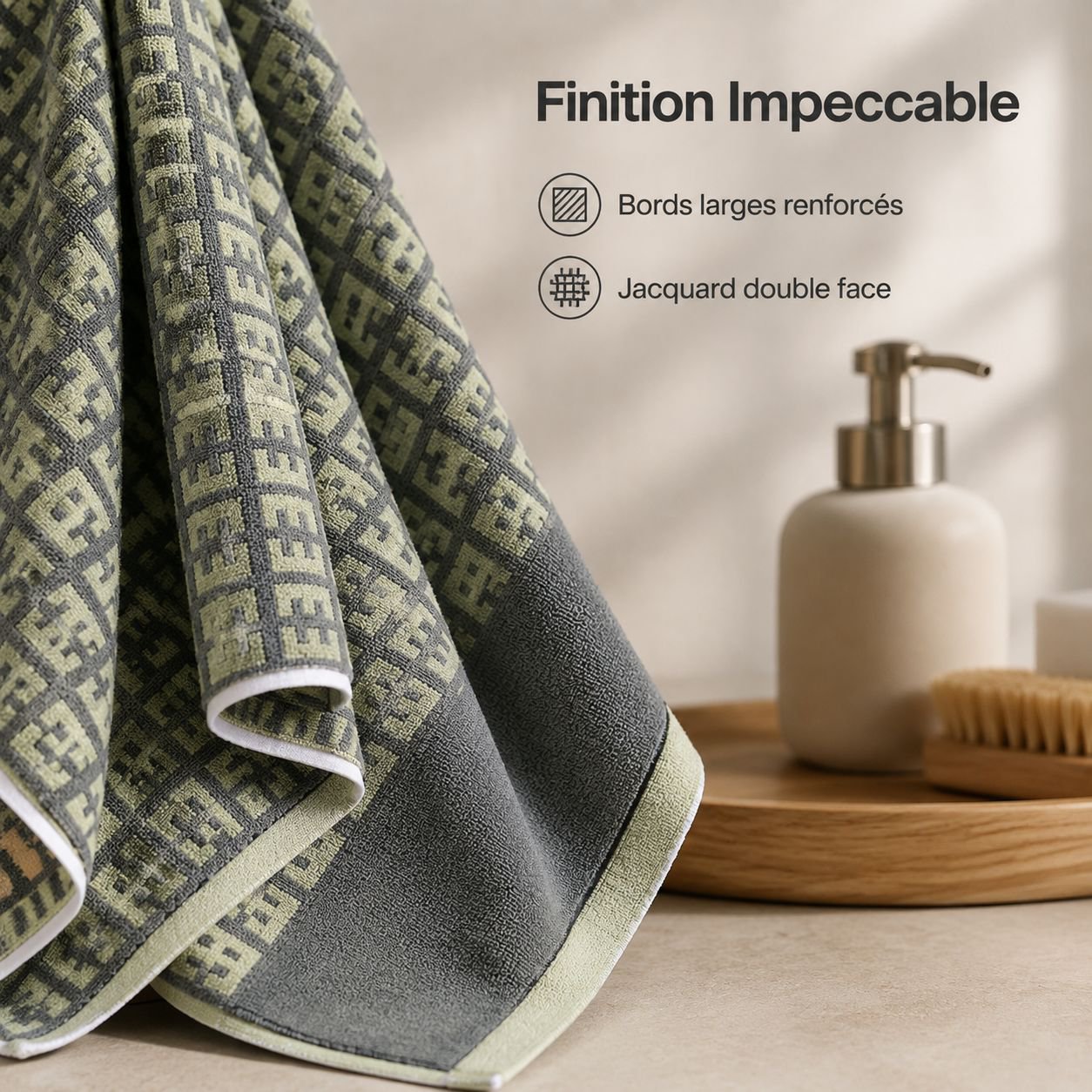 Serviette en coton pur unisexe pour la maison