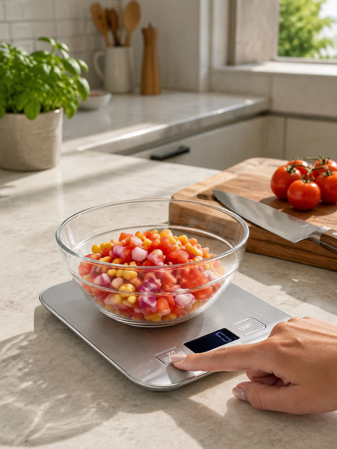 Báscula de cocina fácil de limpiar y resistente al agua
