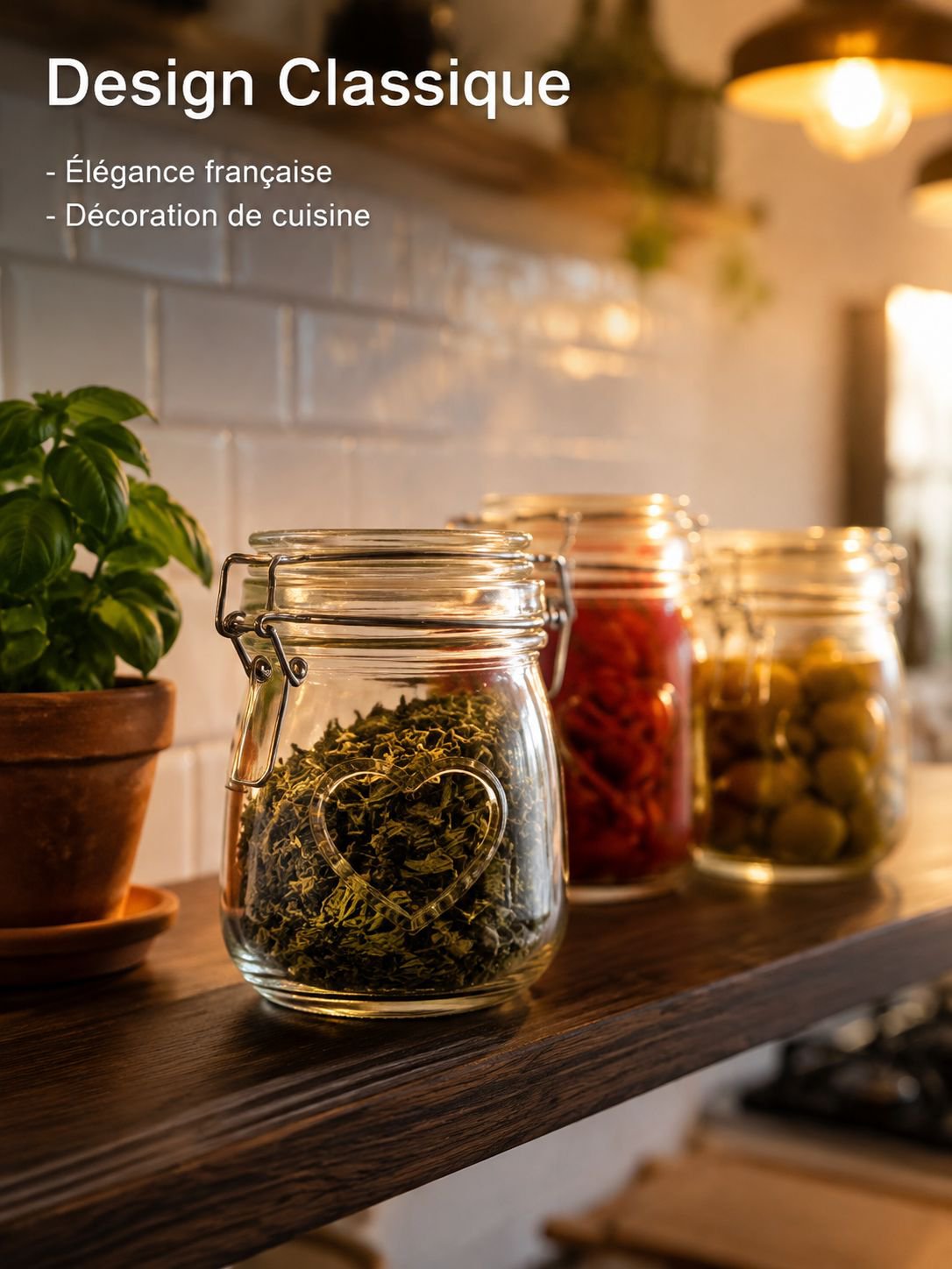 Bocal de conservation alimentaire hermétique en verre