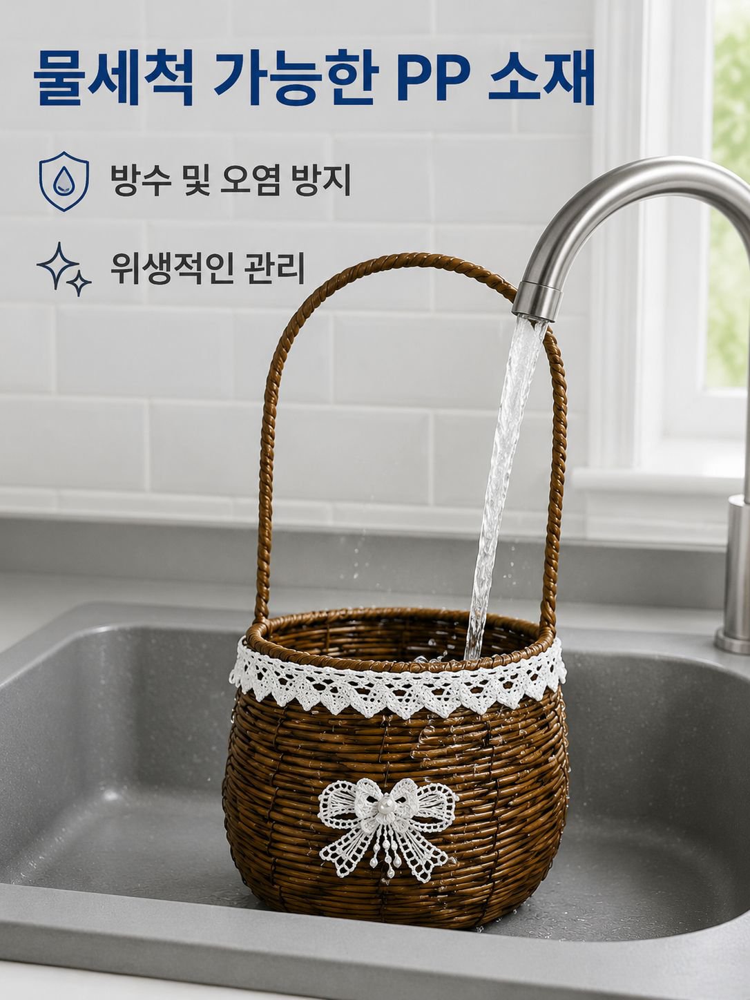 모조 등나무 바구니 장식품