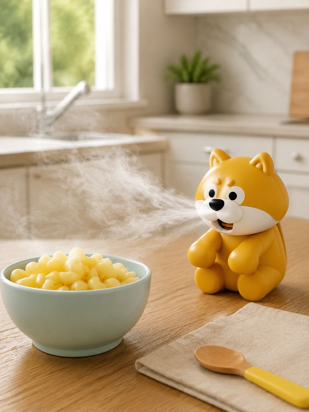 Close-up of a fan for cooling hot cat food