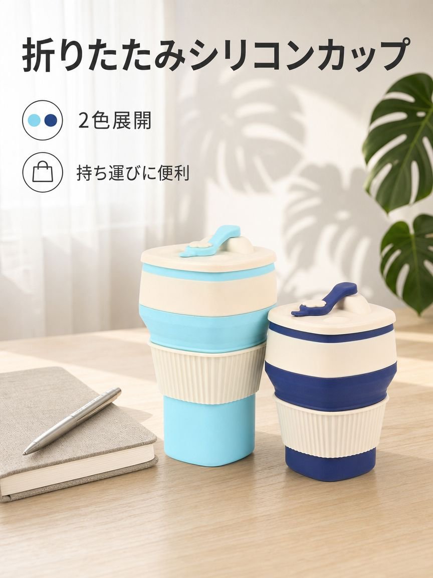シリコン製折りたたみカップ