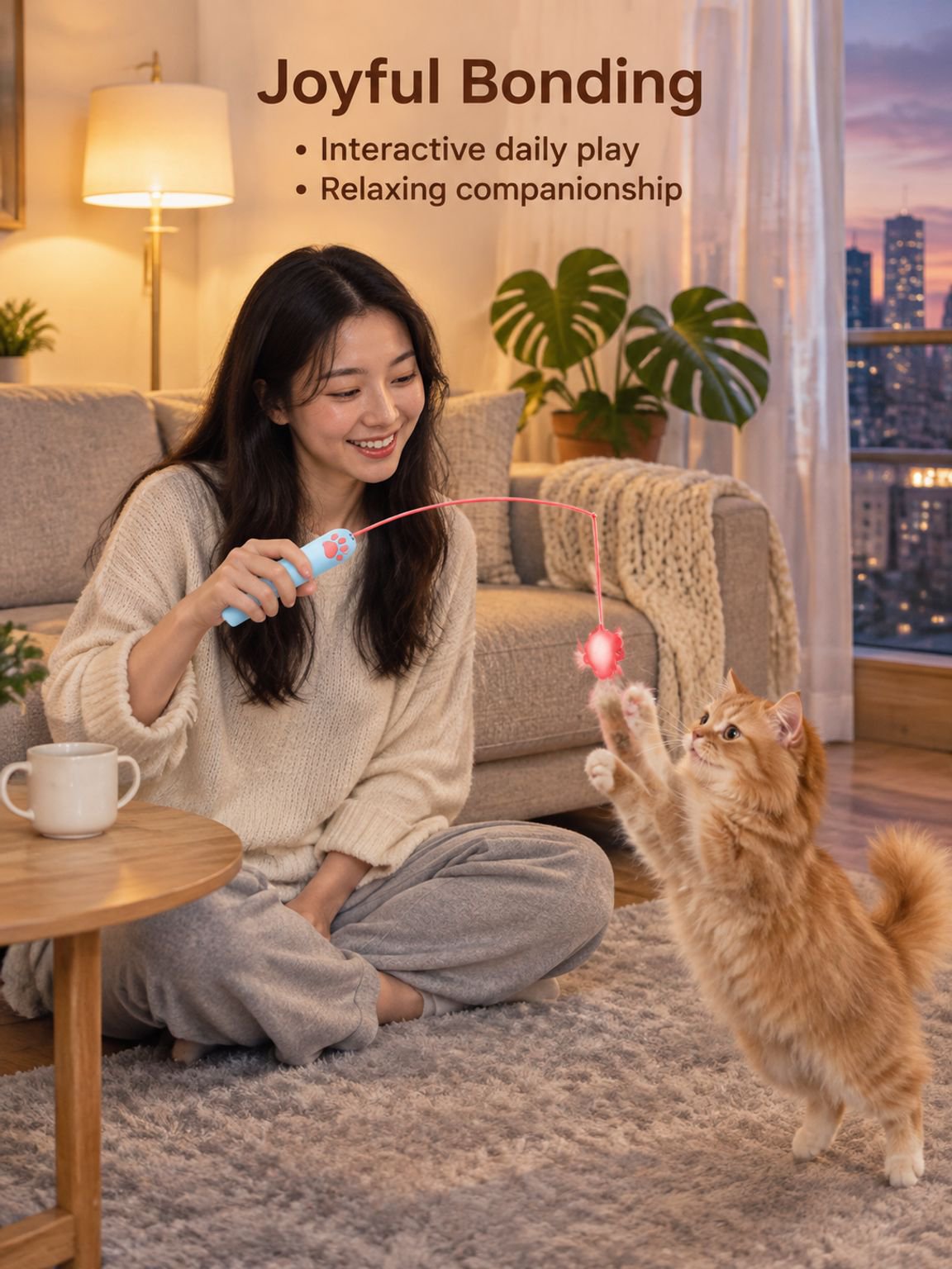 Interactive Laser Cat Teasing Stick