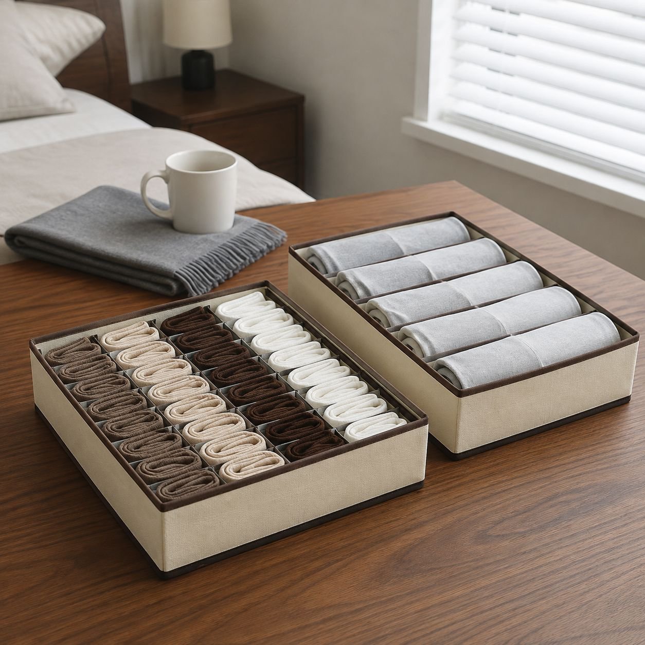 Household Non-woven Compartment Underwear Organizer, Drawer Storage Box
