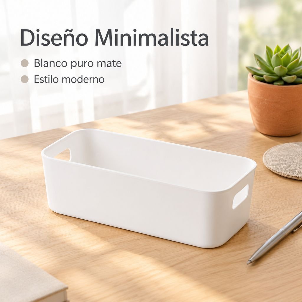 Caja organizadora de escritorio rectangular