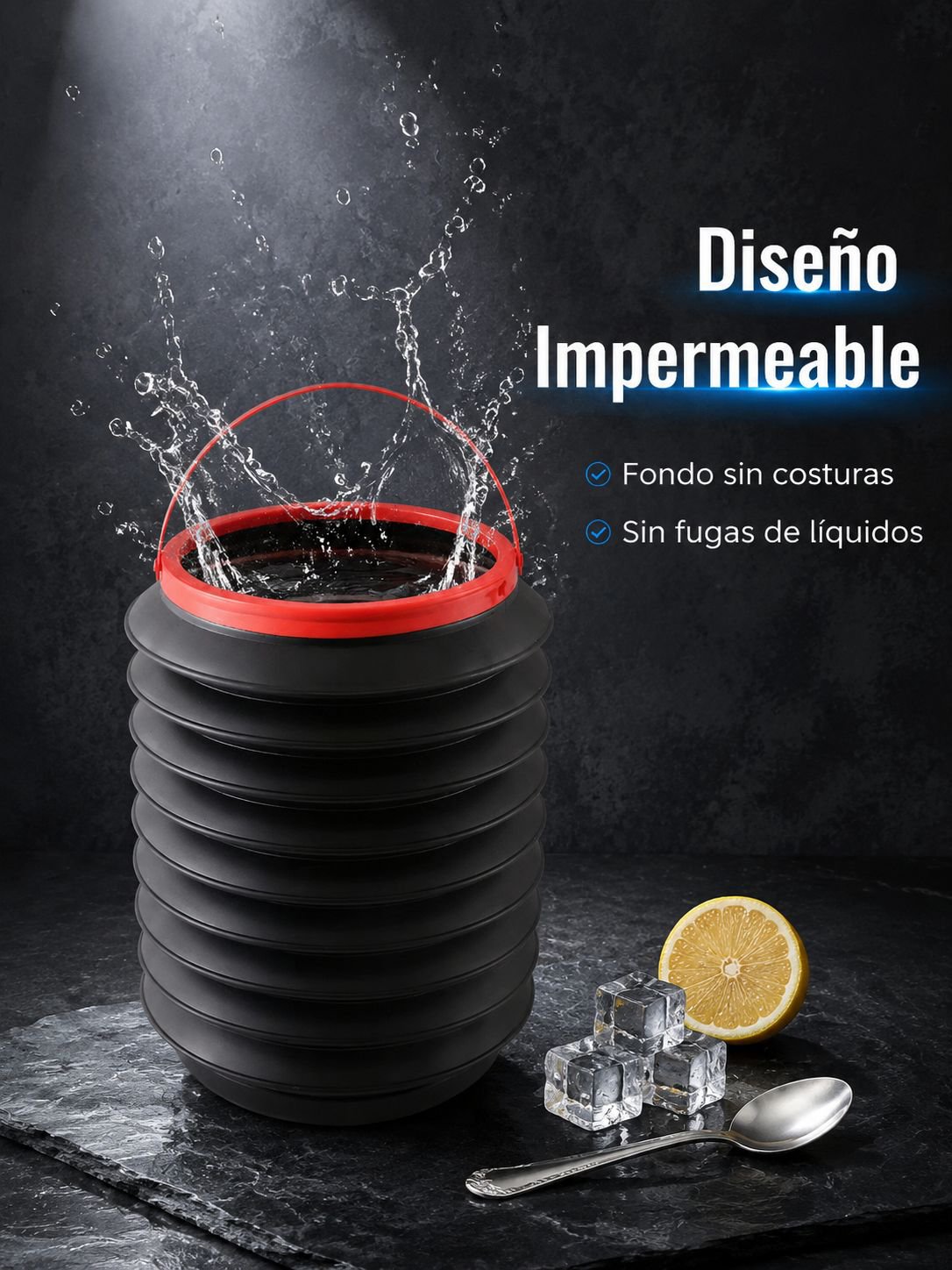 Cubo de basura telescópico montado en el vehículo