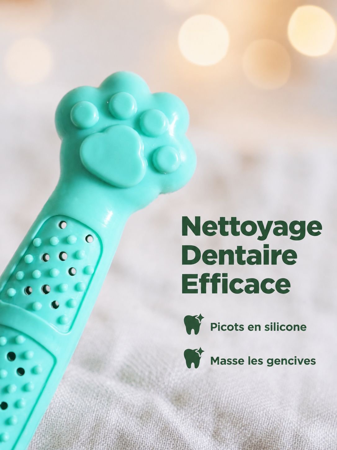 Jouet nettoyant pour dents avec herbe à chat