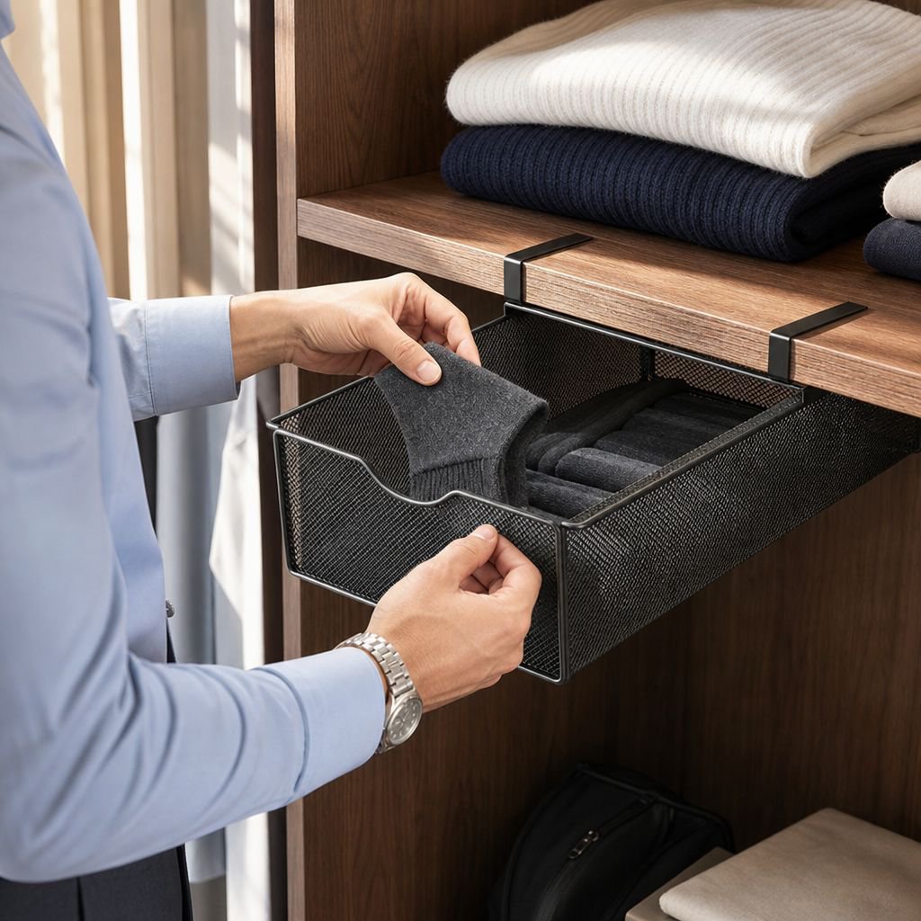 Durable hanging storage box with multiple pockets