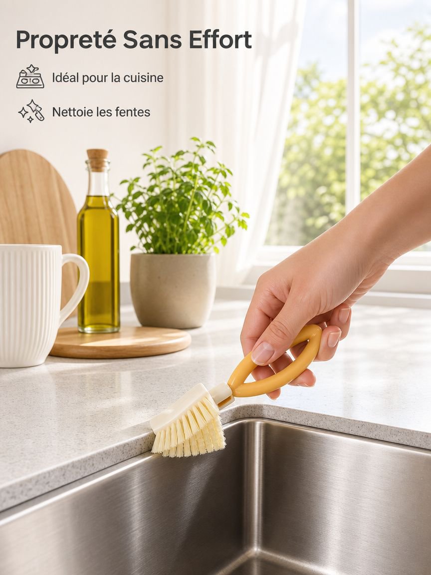 Brosse de nettoyage triangulaire pliable sans angle mort