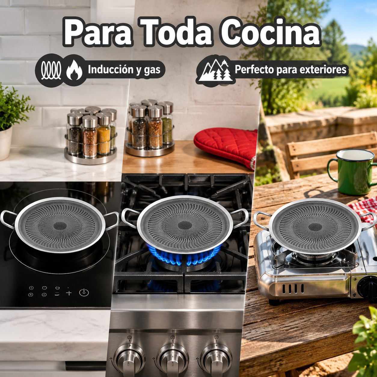 Sartén universal para cocina de inducción