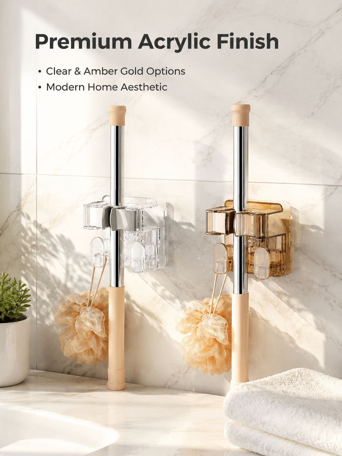 No-Drill Suction Multi-Functional Mop Hook