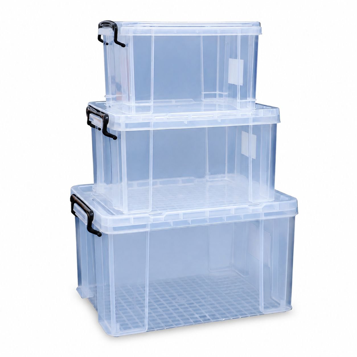 Right-Angle Transparent Plastic Storage Bin