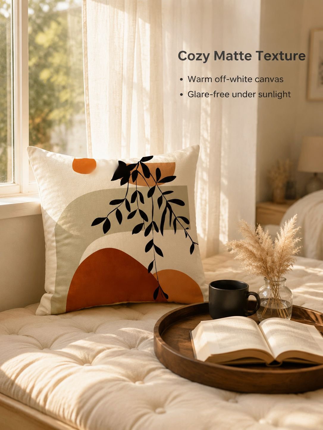 Olive leaf sunset linen pillowcase