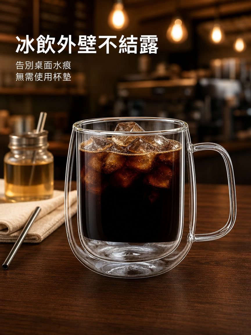 雙層玻璃杯家用手把杯