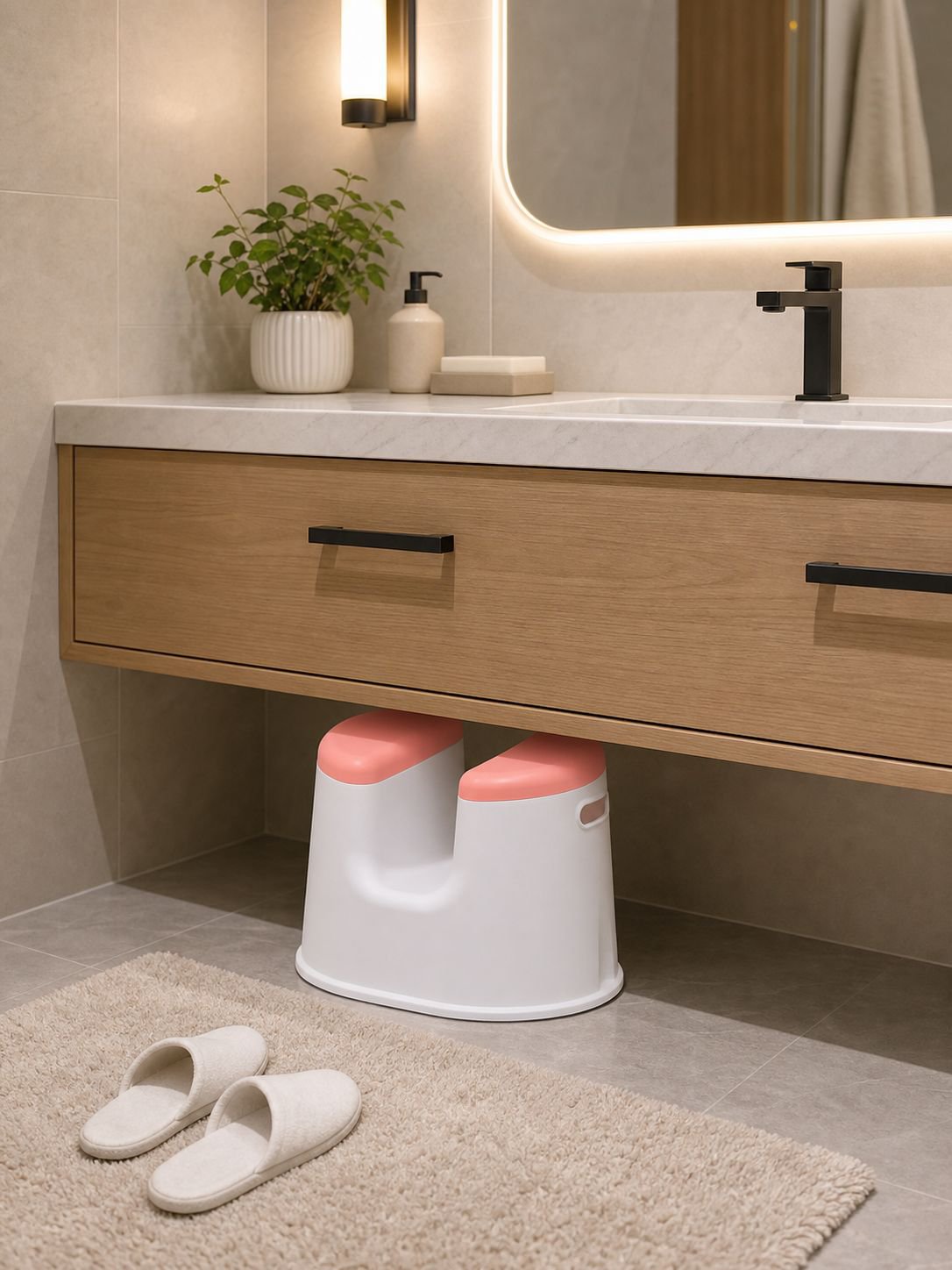 Stable bathroom aid for pregnant women and elderly