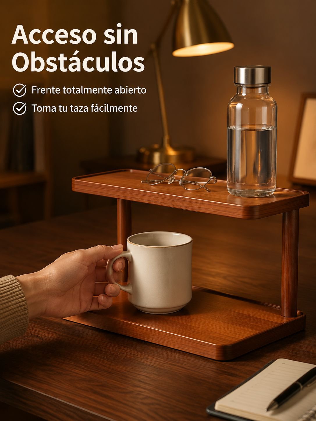 Portavasos multifuncional de escritorio