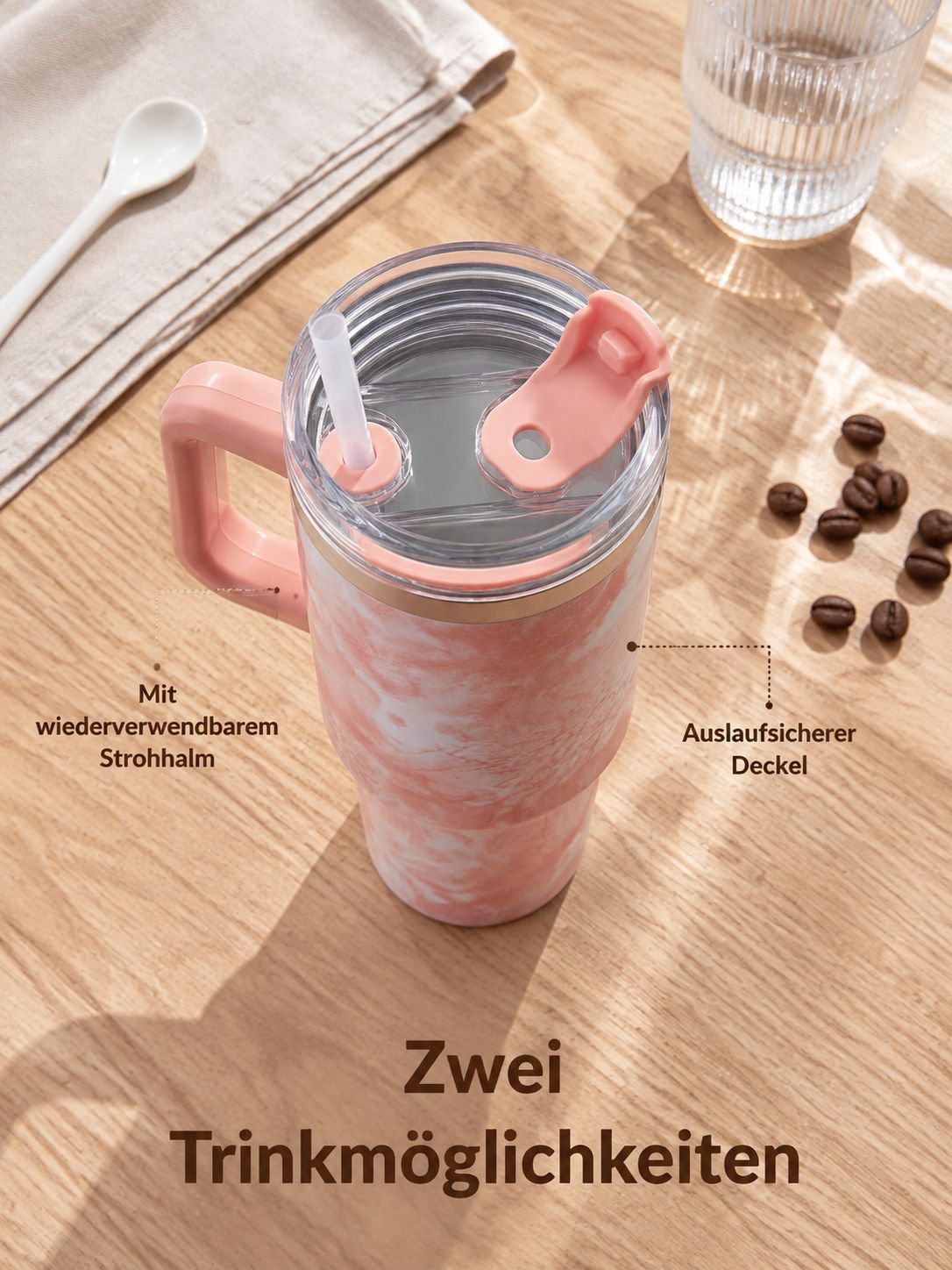 40oz Edelstahl-Thermobecher mit großem Fassungsvermögen für Auto