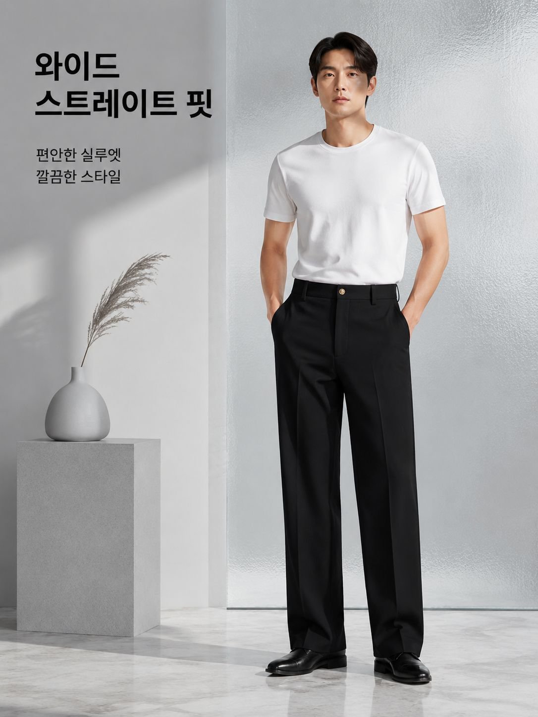 고탄력 루즈핏 스트레이트 남성 비즈니스 슬랙스