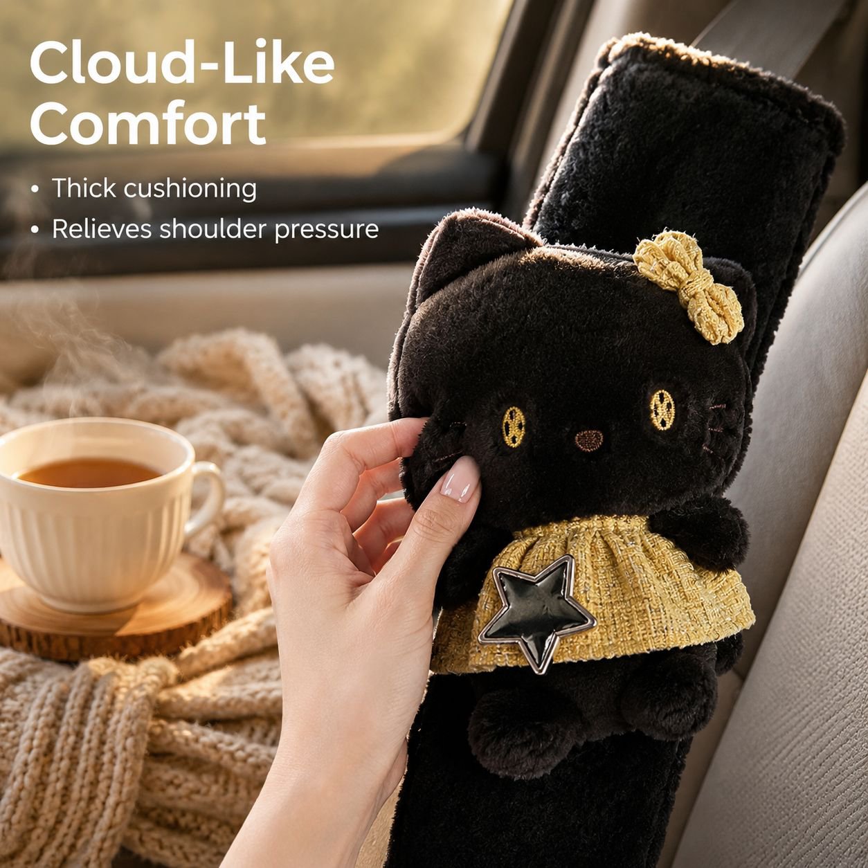 Cartoon Kitty Car Seat Belt Shoulder Pad