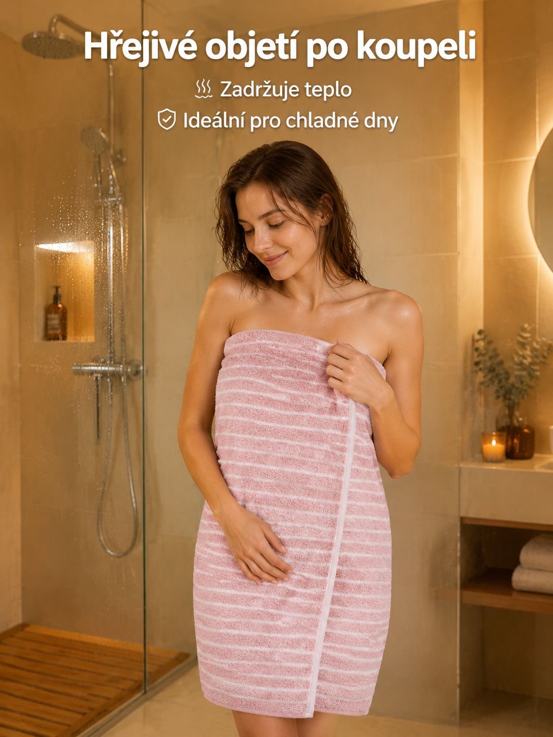 Přenosný pruhovaný korálový ručník na koupání