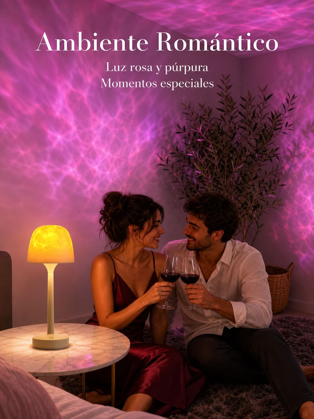 Decoración luminosa de ondas acuáticas